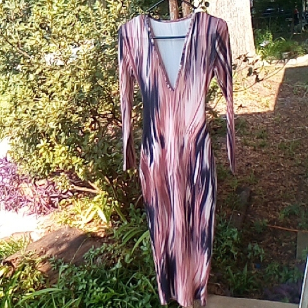Elegant Multicolor Long Sleeve Dress